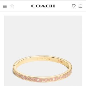 Coach signature stone hinged bangle in dusty rose